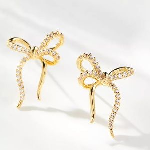 Anthropologie Delicate Bow Post Earrings